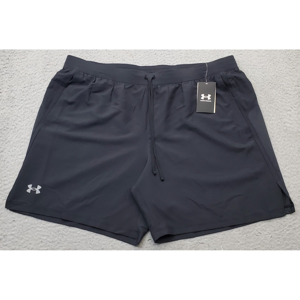 Under Armour Running Shorts Mens 2XL Black Fitted Coupe Ajustée Cenido Side Slit